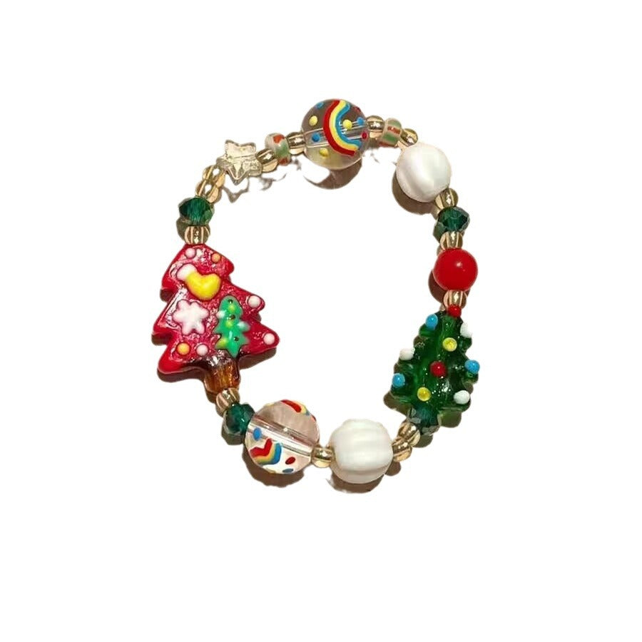 Christmas bracelet cute Santa Claus gingerbread man bracelet