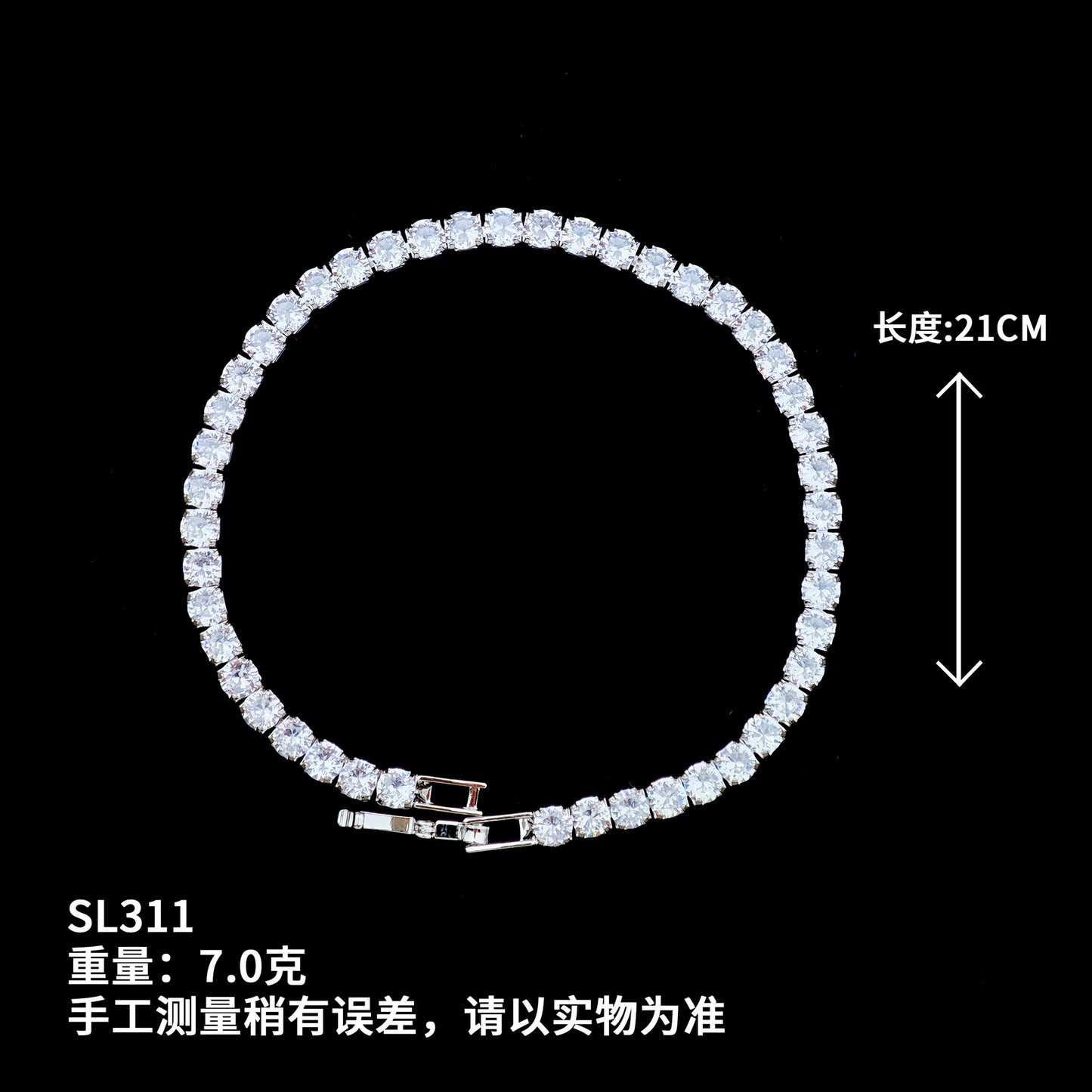 Super Sparkling Zircon Adjustable Bracelet