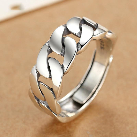 Wrapped chain open ring