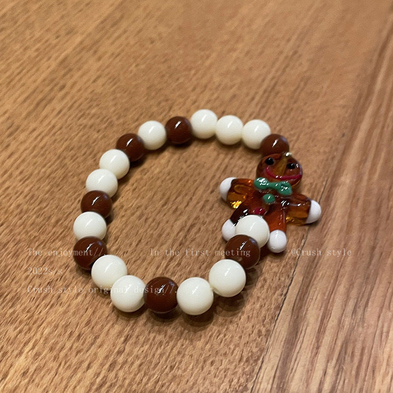 Christmas bracelet cute Santa Claus gingerbread man bracelet