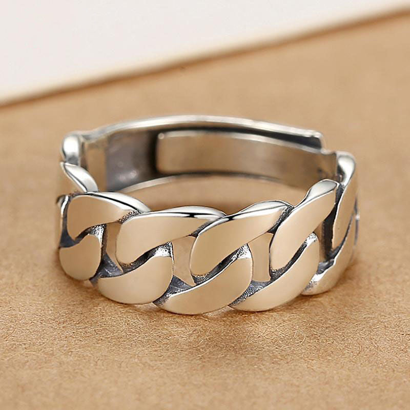 Wrapped chain open ring