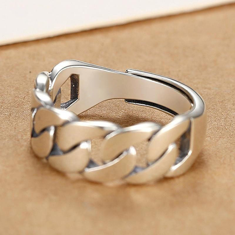 Wrapped chain open ring