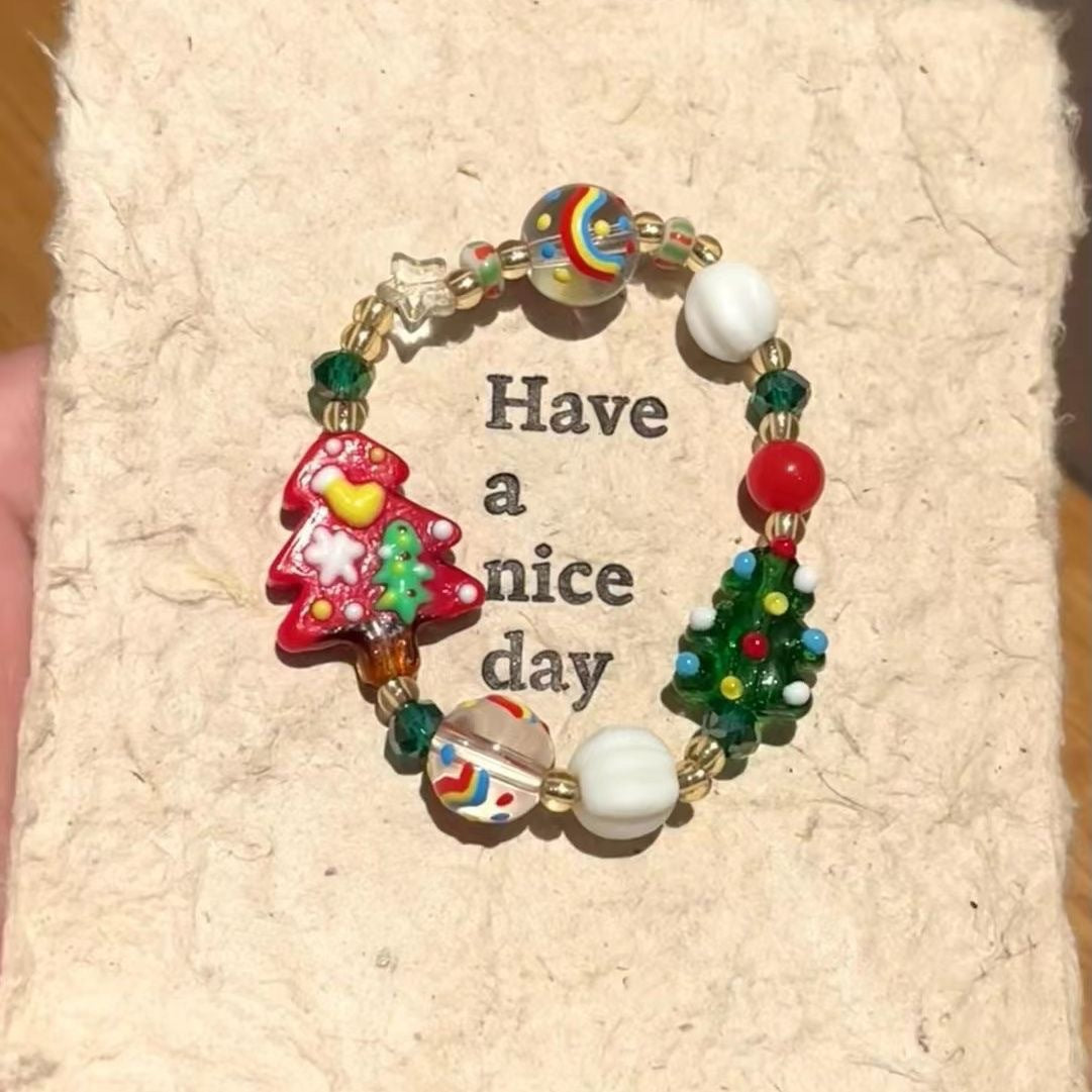 Christmas bracelet cute Santa Claus gingerbread man bracelet